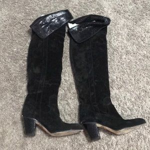 Dior over knee suede boots